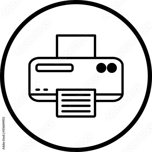 Printer line icon style
