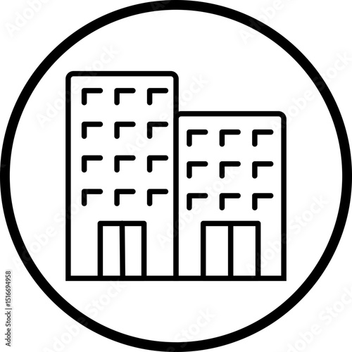 Office Building line icon style