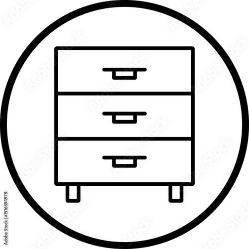 Filing Cabinet line icon style