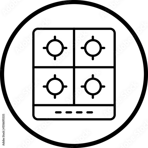Stove line icon style