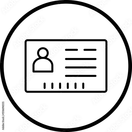 Id Card line icon style