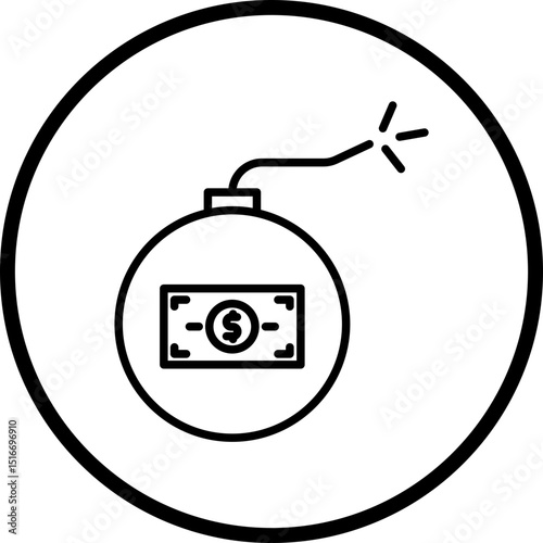 Debt line icon style