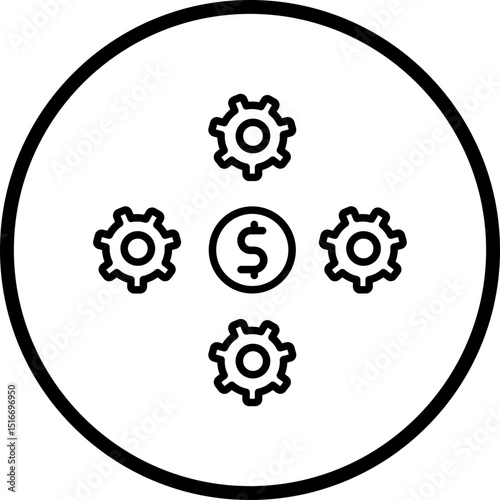 Money Management line icon style