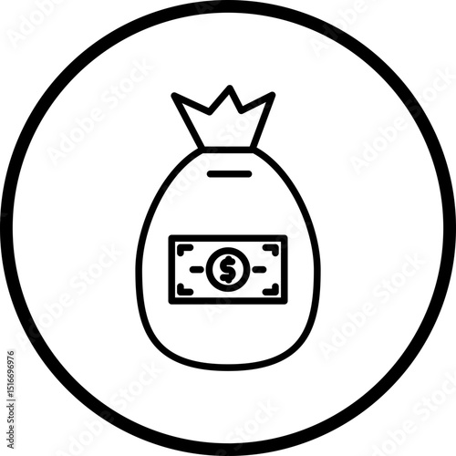 Money Bag line icon style