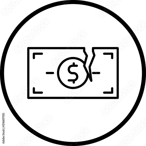 Bankrupt line icon style