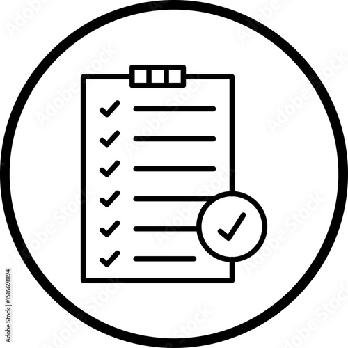 Completed Tasks Line Icon Style