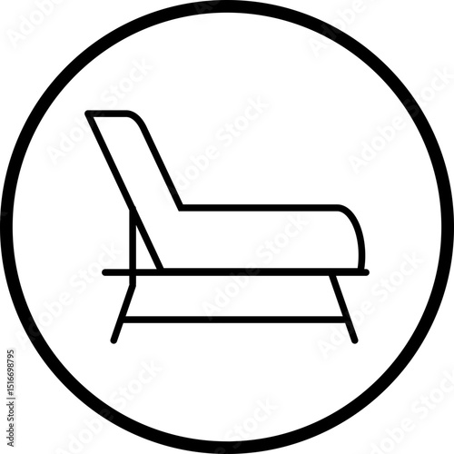 Beach Chair Line Icon Style