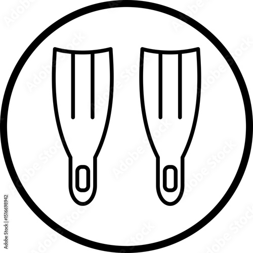 Flippers Line Icon Style