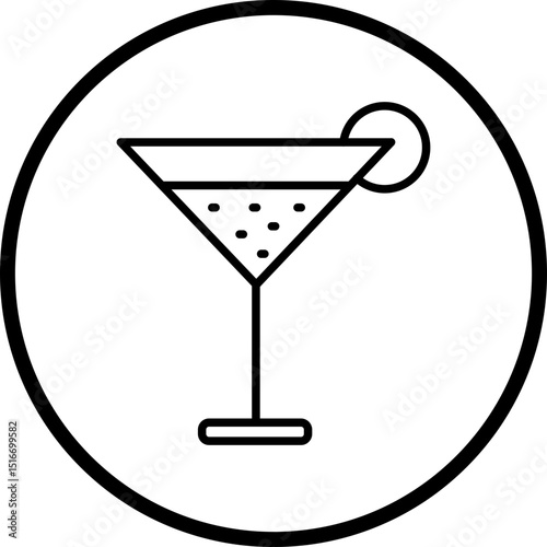Cocktail Line Icon Style