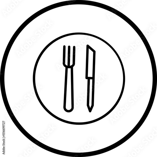 Restaurant Line Icon Style