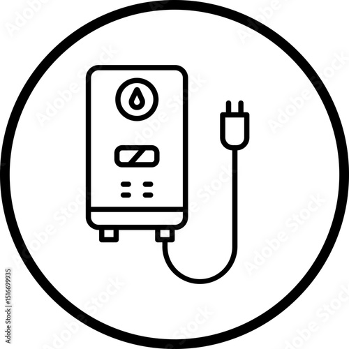 Water Heater Line Icon Style