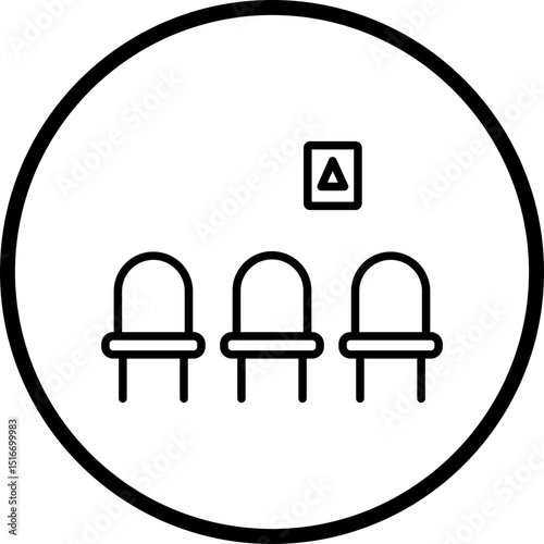 Waiting Room Line Icon Style