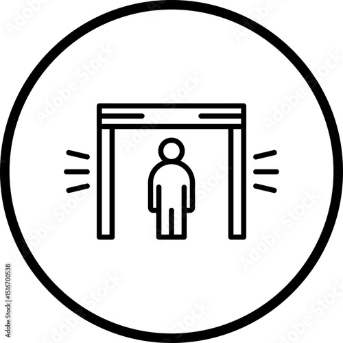 Metal Detector Line Icon Style