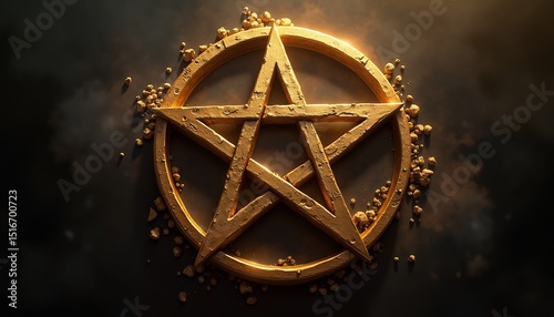 Golden Pentagram Symbol