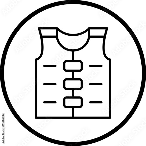 Life Vest Line Icon Style