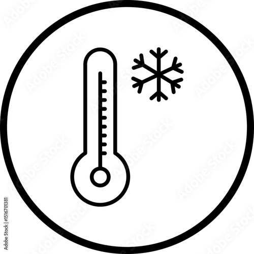 Thermometer Line Icon Style