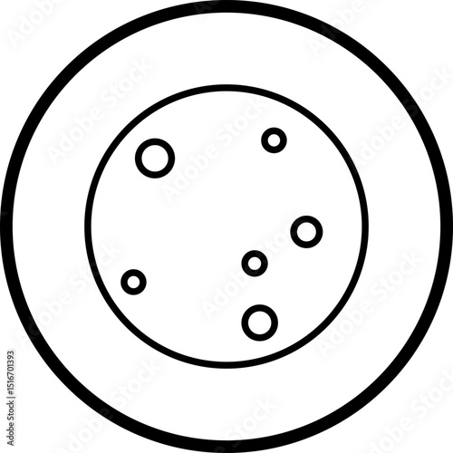 Full Moon Line Icon Style