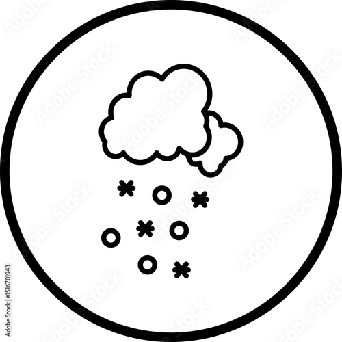 Snowstorm Line Icon Style