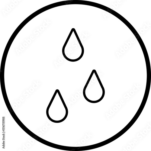 Water Drops Line Icon Style