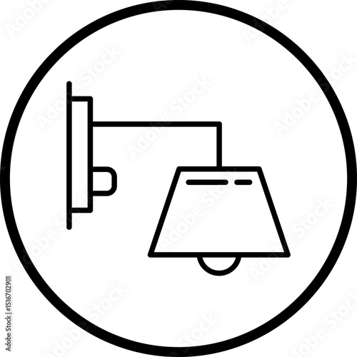 Wall Lamp Line Icon Style