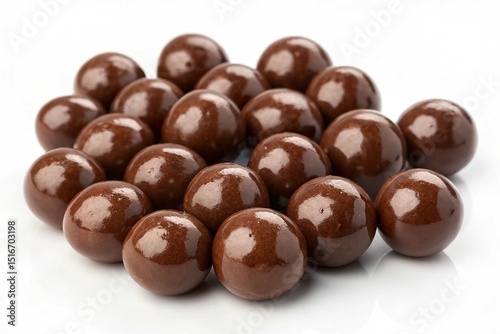 Wallpaper Mural Cocoa balls, dragee with chocolate isolated on white background Torontodigital.ca