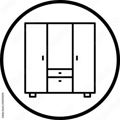 Cupboard Line Icon Style