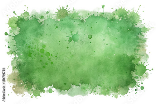 A vibrant green watercolor splash, showcasing various shades of green and organic patterns, perfect for backgrounds or artistic projects.