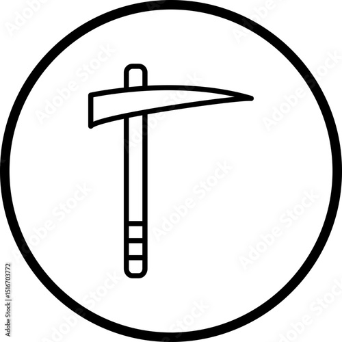 Pickaxe Line Icon Style
