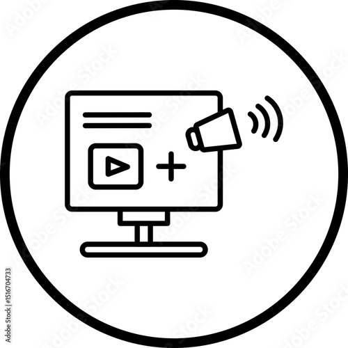 Online Marketing Line Icon Style