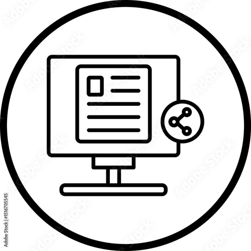 Content Sharing Line Icon Style
