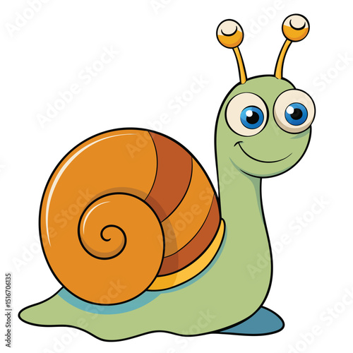 Cute snail on white background