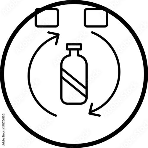 Plastic Recycle Line Icon Style