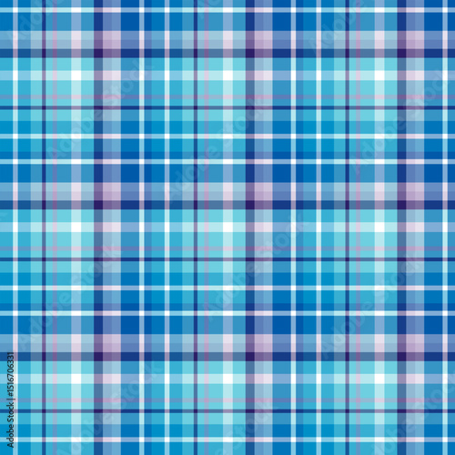 Seamless pattern with pleasant light and dark blue colors for plaid, fabric, textile, clothes, tablecloth and other things. Vector image.