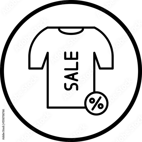 Shirt Sale Line Icon Style
