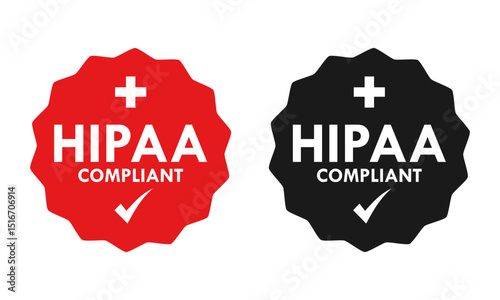 HIPAA Complient certified design logo template illustration