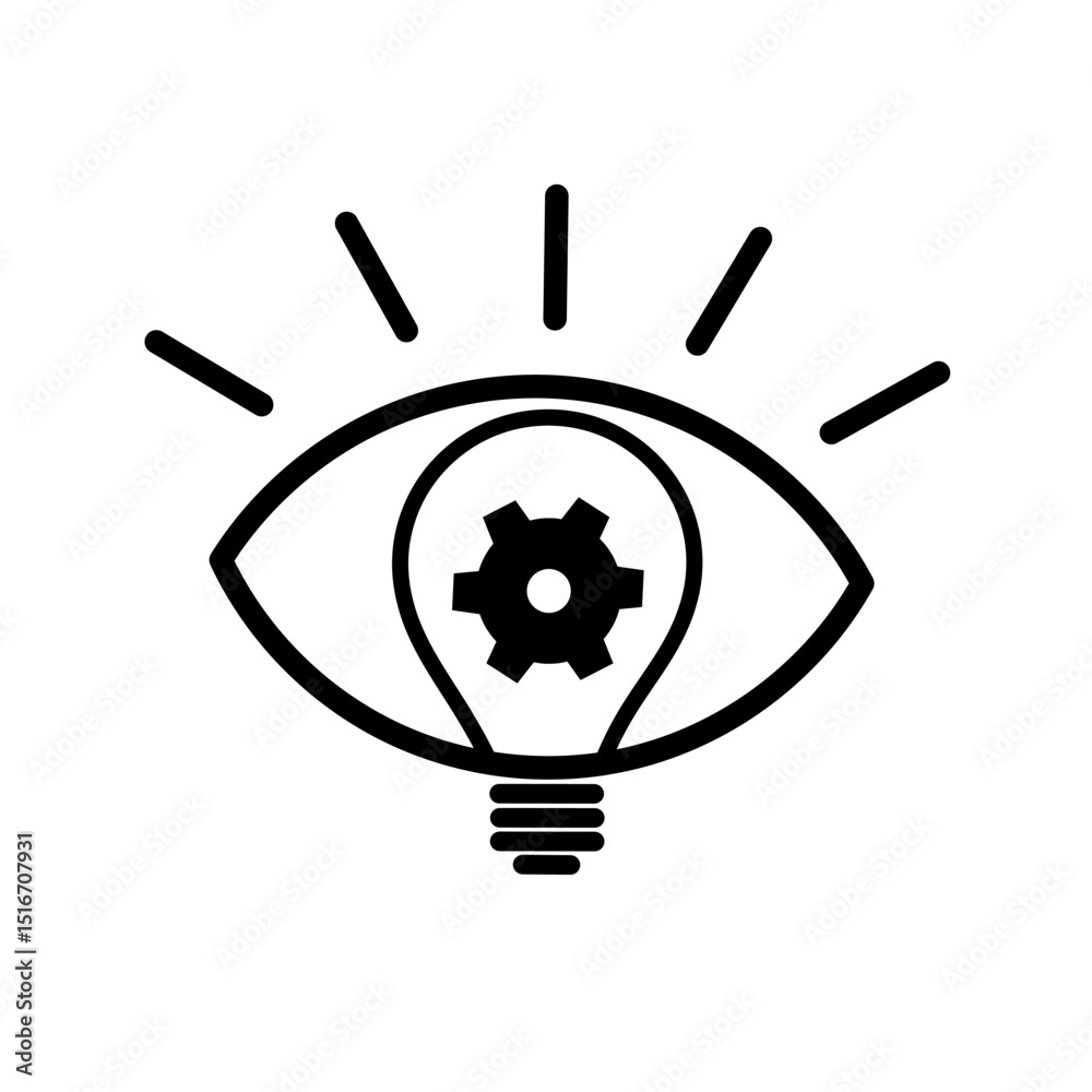 Fototapeta premium light bulb icon. Strategic Vision Vector Icon or Logo Illustration. strategic idea icon.