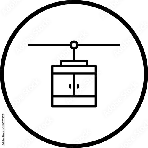 Gondola Line Icon Style