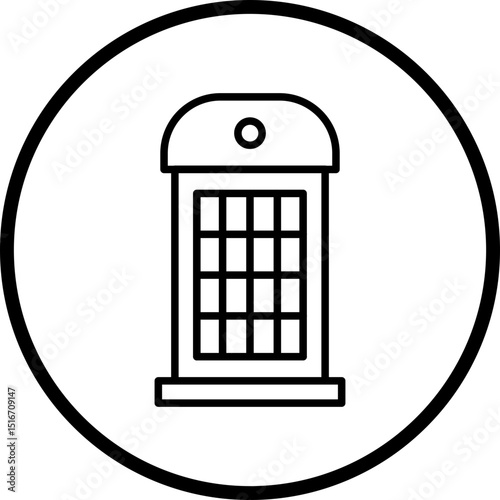 Phone Booth Line Icon Style