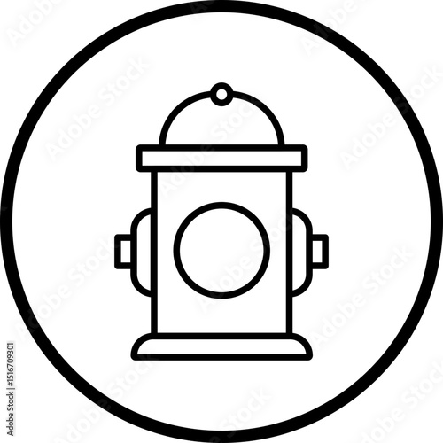 Hydrant Line Icon Style