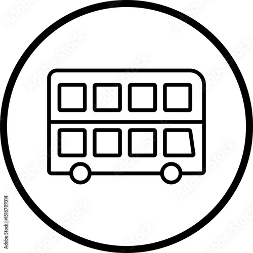 Double Decker Line Icon Style