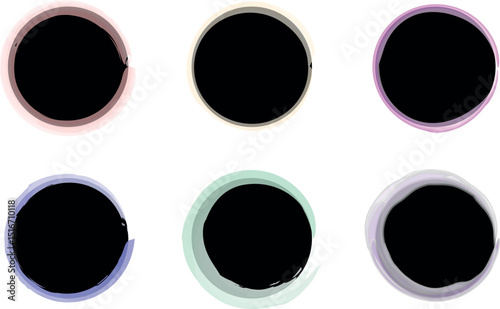 Elegant Watercolor Circle Textures: High-Quality Vector Elements Featuring Subtle Color Blends and Artistic Handcrafted Style for Graphic Design Use