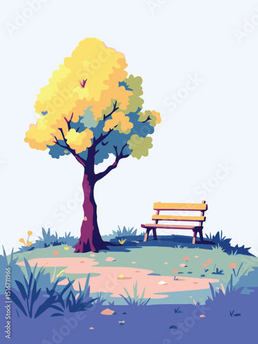 bench in autumn park