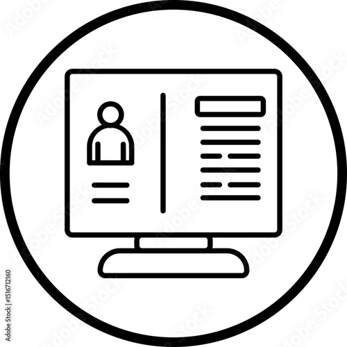 Web Portfolio Line Icon Style