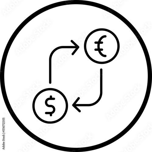 Money Exchange Line Icon Style