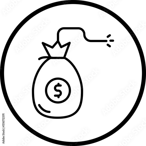 Bankruptcy Line Icon Style