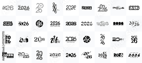 2026 New Year set, happy New Year 2026 number collection