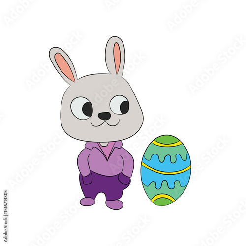 easter egg and rabbit