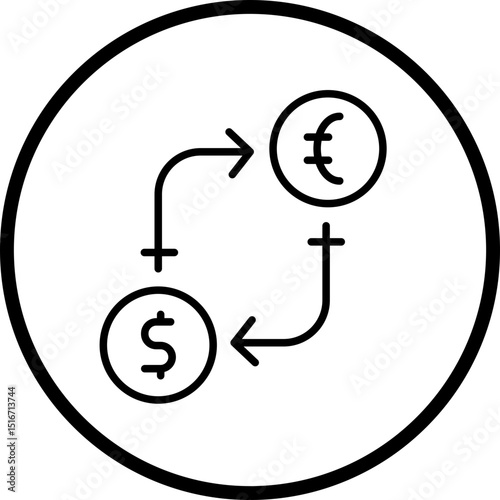 Exchange Rate Line Icon Style