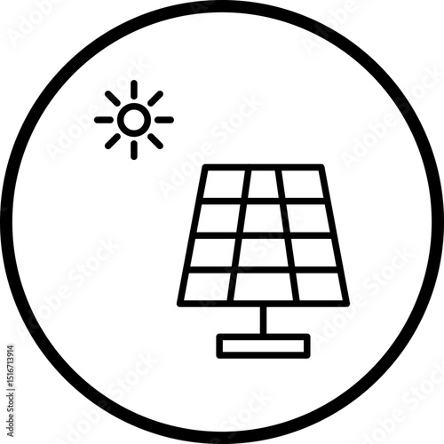 Solar Energy Line Icon Style