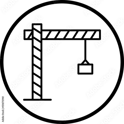 Crane Line Icon Style